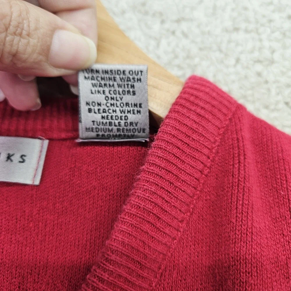 Vintage Cypress Links Sweater Vest Mens L Red 100% Cotton Made USA Preppy Golf